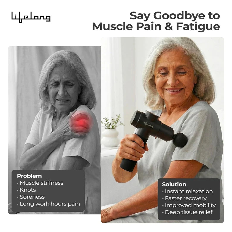 Lifelong Percussion Massage Gun – Deep Tissue Pain Relief Massager