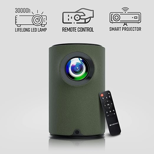 ZEBRONICS PIXAPLAY 22, Smart Projector, 3400 Lumens, 4K Support,160 Inch Screen Size, Supports Bluetooth, HDMI, USB, WiFi, 720p Native, Powerful Speaker, Electronic Focus, APP Support, Miracast