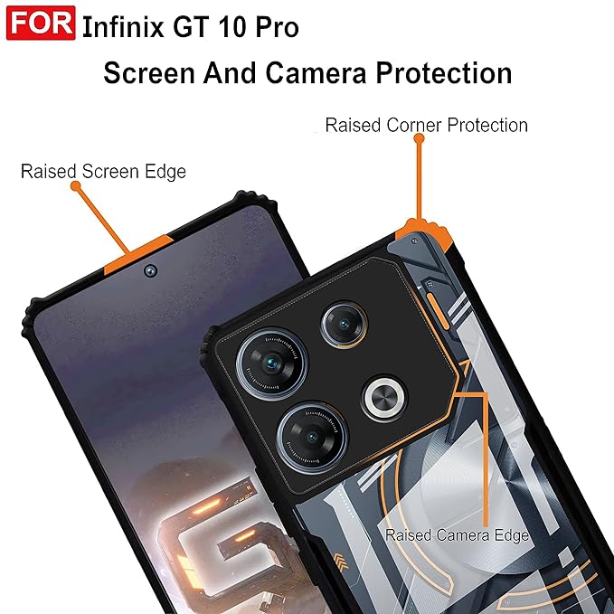 Amazon Brand - Solimo Back Case Cover for Infinix GT 10 Pro (Polycarbonate_Matte Black)