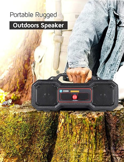 Zoook Rocker Thunder Stone 24Watt Rugged Waterproof Boombox Bluetooth Party Speaker with a Microphone for Karaoke