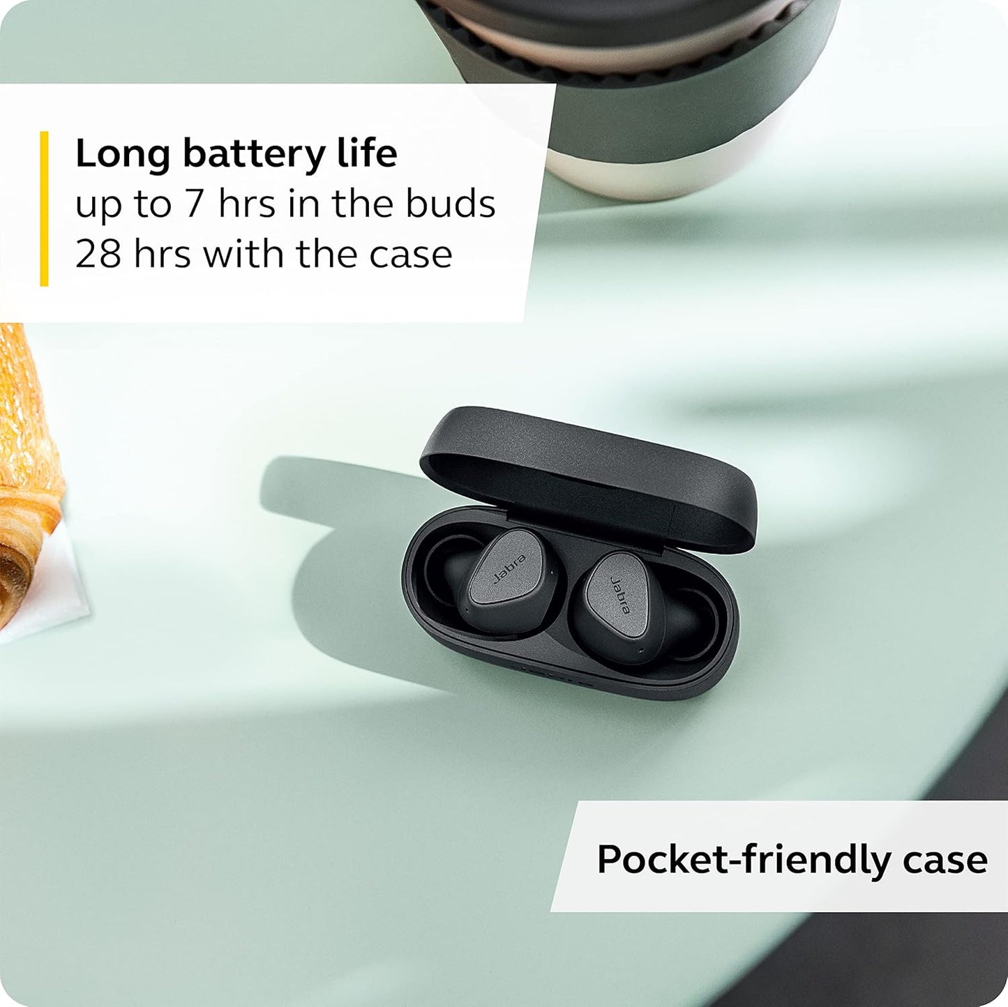 Jabra Elite 3 in Ear Bluetooth Truly Wireless in Ear Earbuds Noise Isolating with Mic for Clear Calls, Rich Bass, Customizable Sound