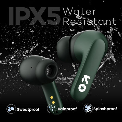 GOBOULT Z20 Made in India Bluetooth Ear Buds Wireless 51H Playtime, Clear Calling ENC Mic, Low Latency Gaming, 10mm Drivers Earbuds Buds Bluetooth Wireless Earphones (Pine Green)