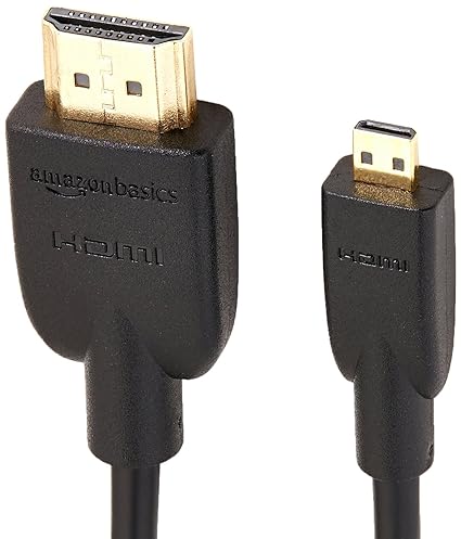 amazon basics Hl-007330 High-Speed Micro-Hdmi To Hdmi Cable - 3 Feet (Latest Standard), Black - (Not Compatible With Mobile Phones), Black