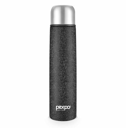 PEXPO Flip Pro 750 Hot & Cold | Vacuum Insulated Stainless Steel Flask - 730ml | Black |Steel Bottle|Leak Proof|Travelling|School & Trekking|Office|Gym