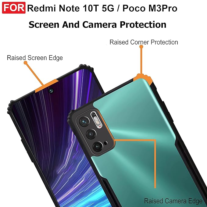 Amazon Brand - Solimo Back Case Cover for Mi Redmi Note 10T 5G / Poco M3 Pro 5G | Compatible for Mi Redmi Note 10T 5G / Poco M3 Pro 5G Back Case Cover | (TPU + PC | Matte Black)