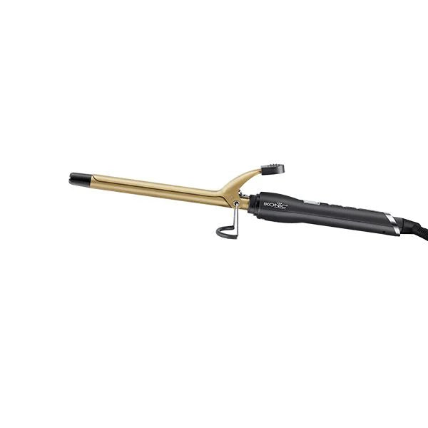 IKONIC CURLING TONG- 22MM 8inch Titanium Barrel Hair Curler Machine (BLACK & GOLDEN) with Safety Clip, Comfortable Rubber Grip for Salon like Hair Curls, Professional Hair Styling Tool CT-22