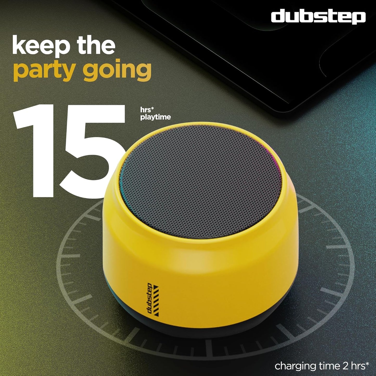 Dubstep Pop 600 Wireless Speaker, 15 Hrs Playtime, 52mm Driver, TWS Pairing, 6W Output Bluetooth Speakers