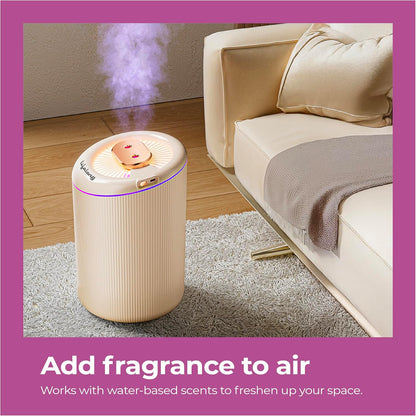 Lifelong 4.5L Ultrasonic Humidifier for Bedroom, Living Room & Office | Cool & Warm Mist, Fast Heating 48°C, 3 Spray Modes, Aroma Diffuser, Quiet Air Humidifier with LED Night Light & USB Type-C (LLRH45)
