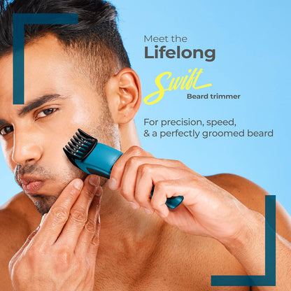 Lifelong LLPCM107 Swift Beard Trimmer for Men| Powerful & Smooth Beard & Hair Trimmer | 60 Minute Run Time | 20 Adjustable Length : 0.5-10 mm| Stainless Steel Sharp Blades | Gift | 1 Year Warranty