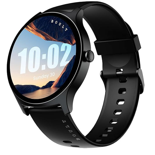 Boult Rover Pro Smart Watch 1.43'' AMOLED, Bluetooth Calling, IP68, Zinc Alloy Frame, 1000 Nits Brightness, AI Voice Assistant, SpO2 Monitoring, 120+ Sports Mode Smartwatch (Ash Black)