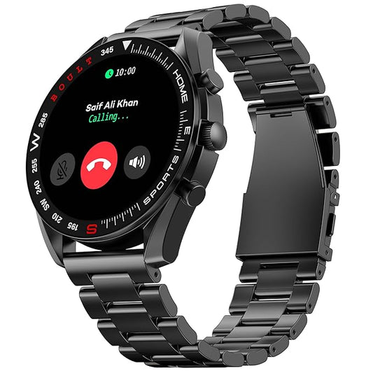 Boult Mirage Smart Watch 1.39''HD Screen, Bluetooth Calling, IP67, Zinc Alloy Frame, 500 Nits Brightness, AI Voice Assistant, SpO2 Monitoring, 120+ Sports Mode (Coal Black)