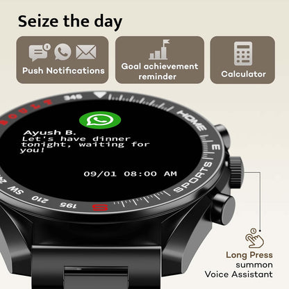 Boult Mirage Smart Watch 1.39''HD Screen, Bluetooth Calling, IP67, Zinc Alloy Frame, 500 Nits Brightness, AI Voice Assistant, SpO2 Monitoring, 120+ Sports Mode (Coal Black)