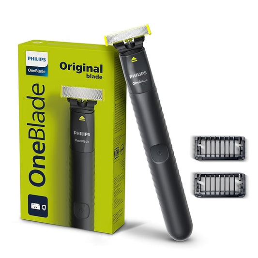 Philips OneBlade Gen Z Beard Trimmer & Styler|Ideal for 1st Trim or Thin Beard | Designed for Skin Comfort, No Nicks & Cuts | Dual Protect Tech | Acne Prone, Sensitive Skin or Patchy Beard | 2 Year Warranty | QP1424/10