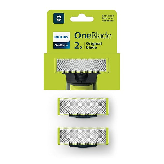 PHILIPS Men Oneblade Replaceable Blade Pack of 2 Replaceable Blades, QP220/51 (Lime)