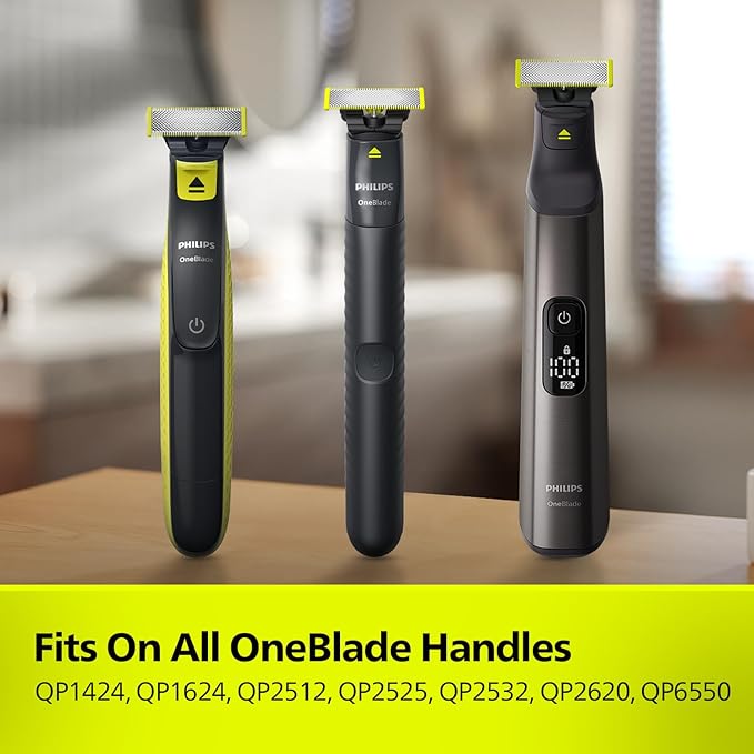 PHILIPS Men Oneblade Replaceable Blade Pack of 2 Replaceable Blades, QP220/51 (Lime)