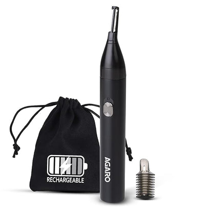 AGARO Nose & Ear Hair Trimmer, Eyebrow Trimming, Rechargeable, Stainless Steel Blade, Face Grooming, Men & Women, NT1727