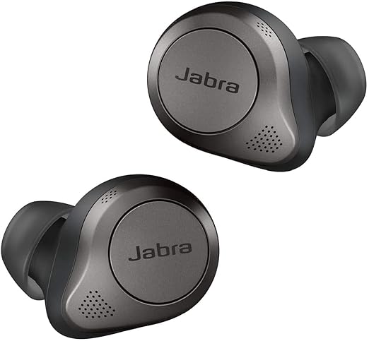 Jabra Elite 85t Bluetooth Truly Wireless in Ear Earbuds with Mic Advanced Active Noise Cancellation with Long Battery Life and Powerful Speakers - Wireless Charging Case - Titanium Black