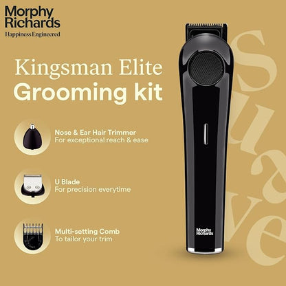 Morphy Richards Kingsman Elite | 3-in-1 Multipurpose Trimmer for Men |Grooming Kit:-Trimmer, Shaver, Nose & ear Trimmer|USB Rechargeable|Stainless Steel Blades|Quick Charge|2-Yr Warranty|Gift for Him