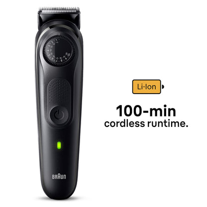 Braun Beard Trimmer for Men, BT5410, From Gillette, Style, Edge, Detail, Lifetime Sharp Blades, 39 Length Settings, 100-Min Runtime, Waterproof, 5 min Quick Charge, Precision Trimming Comb