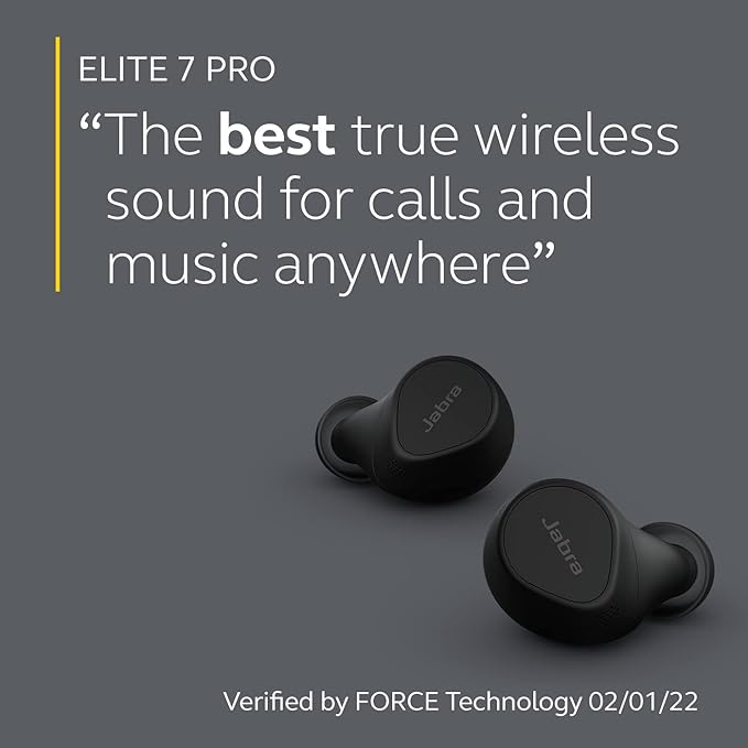 Jabra Elite 7 Pro in Ear Bluetooth True Wireless Earbuds with Active Noise Cancellation, Compact Design, Jabra MultiSensor Voice Tech & Multipoint Connectivity for Clear Calls with mic - Black