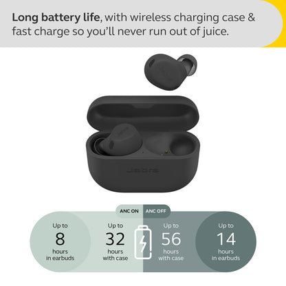 Jabra Elite 8 Active Wireless in-Ear Bluetooth Earbuds with Adaptive Hybrid Active Noise Cancellation and 6 Built-in Microphones, Water and Sweat Resistant - Black