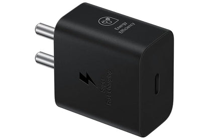 Original 25W Type-C Travel Adaptor Without Cable, Black Compatible for Samsung