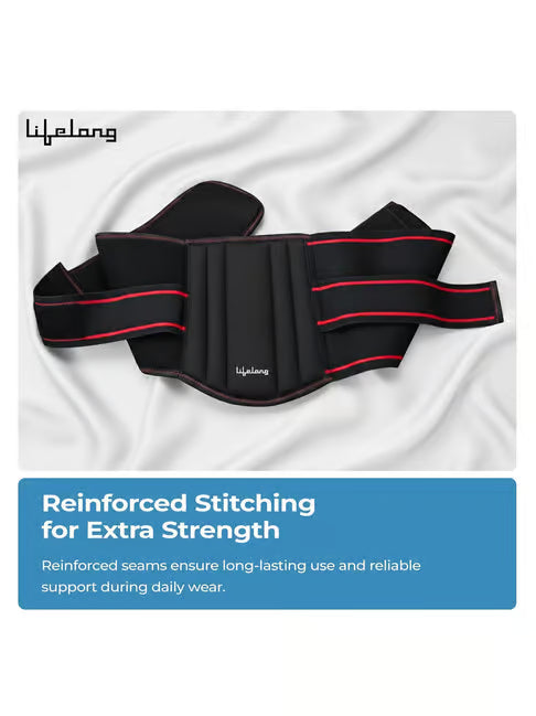 Lifelong Lumbar Sacral Belt with Hot & Cold Pack |Universal Fit for Men and Women| Back Support Brace for Pain Relief |Posture Correction & Lower Back Comfort| Adjustable Elastic Strap Waist Belt