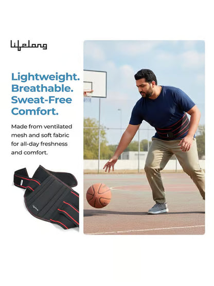 Lifelong Lumbar Sacral Belt with Hot & Cold Pack |Universal Fit for Men and Women| Back Support Brace for Pain Relief |Posture Correction & Lower Back Comfort| Adjustable Elastic Strap Waist Belt