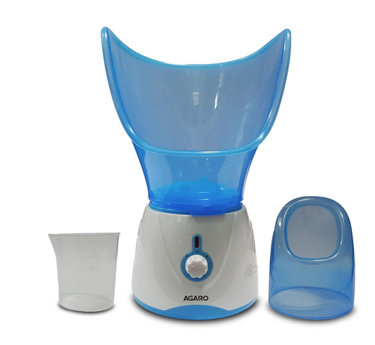 AGARO Aura Face Steamer, Vaporizer/Steam Inhaler with Facial mask and Nasal Mask,Rejuvenate Skin for Youthful Complexion, Deep Cleanse SPA, Prevents Breathing Disorders, sinusitis (Blue and White)
