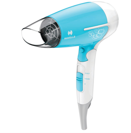 Havells 1200 Watts Foldable Hair Dryer; 3 Heat Settings With Cool Shot (Hot/Cool/ Warm), Heat Balance Technology|Cool Turquoise|Your Perfect Blow Dry Companion For Effortless Hair Styling|Hd3151