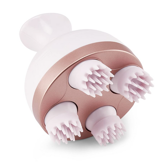 Lifelong LLM225 Rechargeable Head, Scalp Full Body Pain Relief Massager, Electric Head Kneading Massager,4 Speed Modes,Handheld Portable Head Scratcher for Hair Growth,Deep Clean & Relaxation,Brown