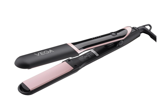 Vega Hair Straightener for Women- 5 Temperature Settings,Ceramic Coated Floating Plates & Quick Heat Up, Suitable for All Hair Types,Black, (Diva Shine VHSH-36)