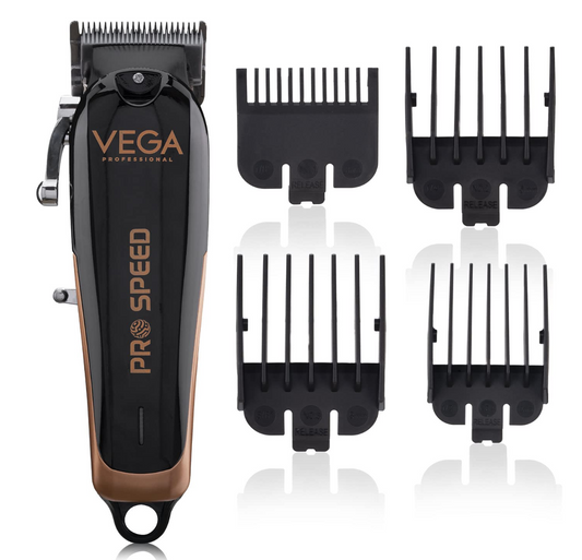 VEGA PROFESSIONAL Men Pro Taper Corded Electric Hair Clipper For Professional Barbers,Hairstylists&Home Use With Dlc Coated Stainless-Steel Taper Blades,6000 Rpm&Adjustable Lever Length(Vpphc-01)