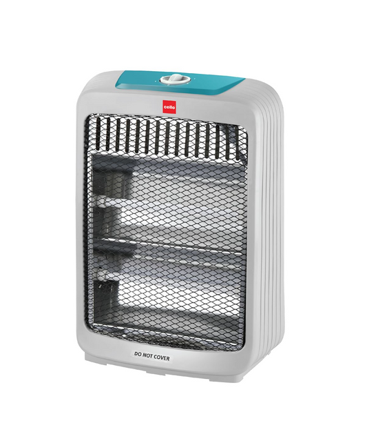 Cello SUPERWARM 400 - 800 W | Noise Free | Instant Heating | Safety Grill | Black | Quartz Room Heater