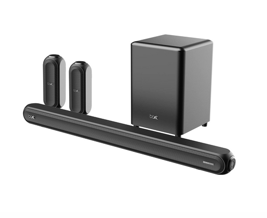 Boat Aavante Bar 3200D Soundbar with Dolby Audio,350W RMS Signature Sound,5.1 Channel,3D Surround Sound,Dual Wireless Rear Speakers&Master Remote(Premium Black)(Premium Black)