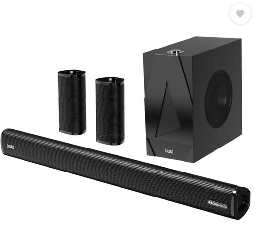 BoAt Aavante Bar 3100D with Dolby Audio, EQ Modes & Sleep Design 260 W Bluetooth Soundbar  (Premium Black, 5.1 Channel)
