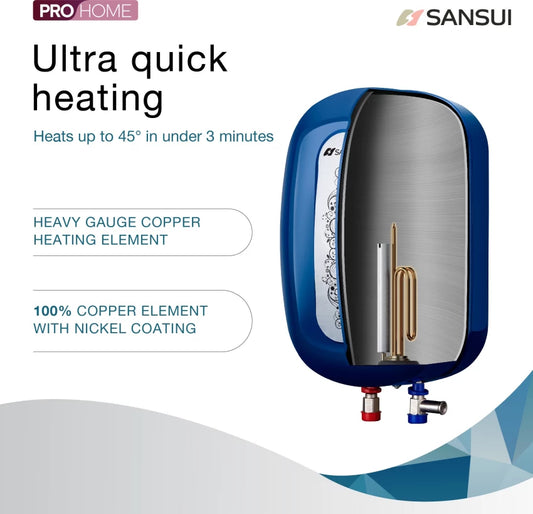 Sansui 3 L Instant Water Geyser (ALLURE, Cobalt Blue)