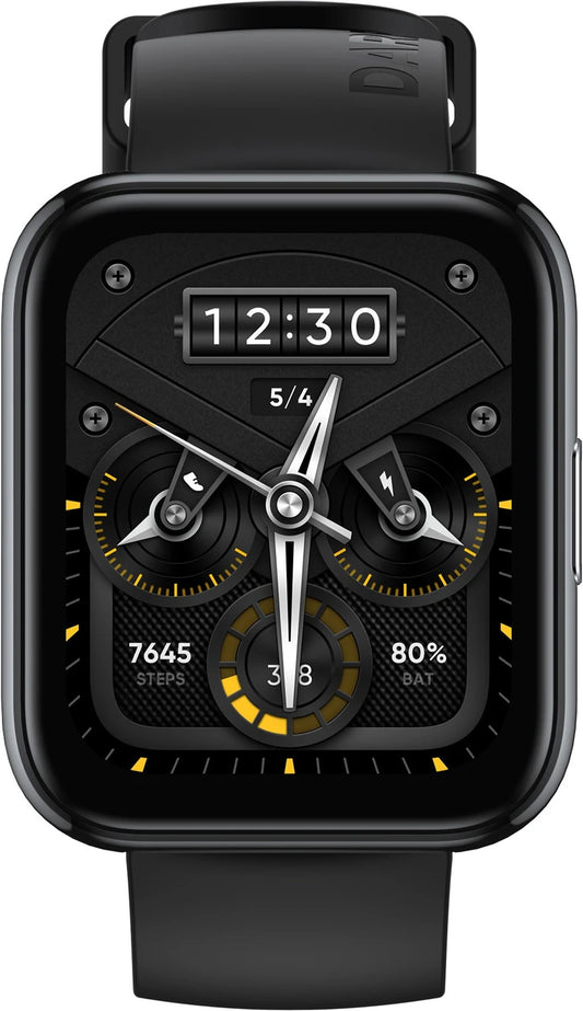 realme Smart Watch 2 Pro 1.75" HD Display & Dual Satellite GPS (Black Strap, Free Size)