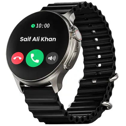 Boult Rover Ultra 3.63 cm (1.43 inch) HD AMOLED, BT Calling, Zinc Alloy Frame, IP67, SpO2 Tracking Smartwatch (Black Strap, Free Size)