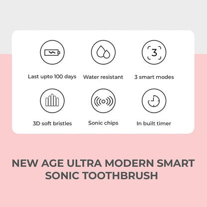 eatXP Buzz Sonic for Adults | 3 Smart Modes Electric Toothbrush (Pink)