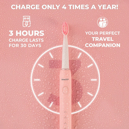 eatXP Buzz Sonic for Adults | 3 Smart Modes Electric Toothbrush (Pink)