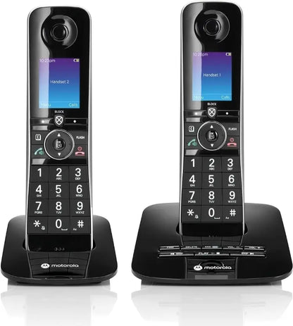 MOTOROLA CD8712 Cordless Landline Phone with Answering Machine (Black)