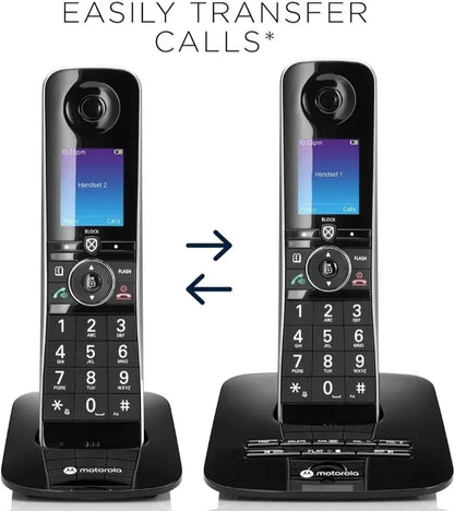 MOTOROLA CD8712 Cordless Landline Phone with Answering Machine (Black)