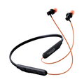 TRIGGR Bassplugs 100 Neckband, Dedicated Switch, 40H Battery, Dual Pairing, Fast Charge Bluetooth Headset (Orange, In the Ear)