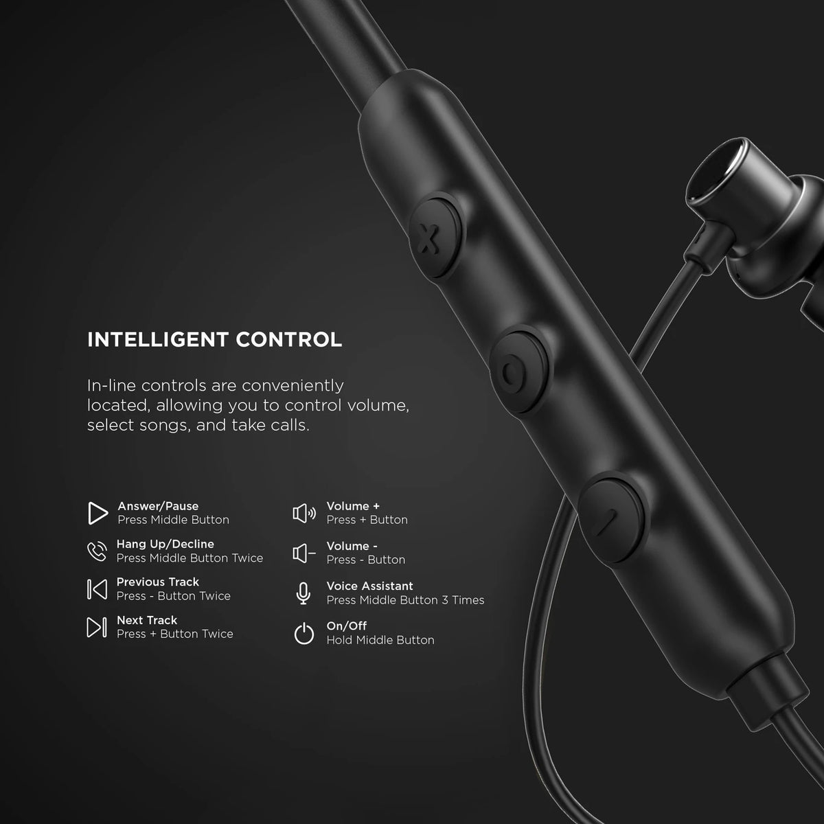 omthing By 1MORE AirFree Lace Neckband With With BT IPX4 rated Bluetooth Headset (Black, In the Ear)