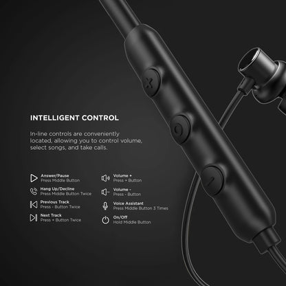 omthing By 1MORE AirFree Lace Neckband With With BT IPX4 rated Bluetooth Headset (Black, In the Ear)