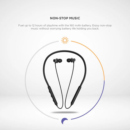 omthing By 1MORE AirFree Lace Neckband With With BT IPX4 rated Bluetooth Headset (Black, In the Ear)