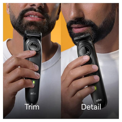 Braun Beard Trimmer for Men, BT5410, From Gillette, Style, Edge, Detail, Lifetime Sharp Blades, 39 Length Settings, 100-Min Runtime, Waterproof, 5 min Quick Charge, Precision Trimming Comb