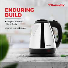 Butterfly Rapid Electric Kettle (1.5 L, Black) & H&O 500ML Flask (Terracotta Red)#JustHere