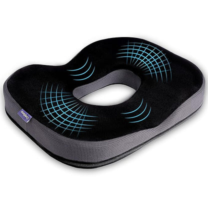 Careforce Donut Pillow for Tailbone Pain Orthopedic Coccyx Cushion for Tailbone Pain for Sitting Soft PU Donut Cushion Pillow for Piles, Hemorrhoid, L
